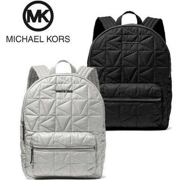 S Michael Kors Winnie Medium Quilted Nylon Blue Backpack 35T0UW4B2C NWT $398